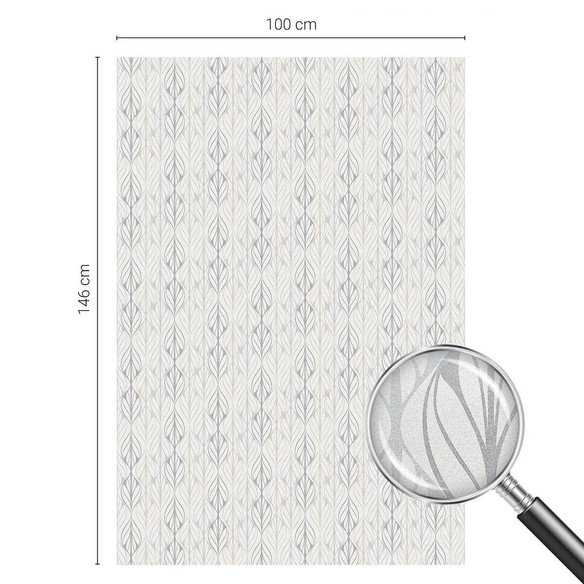 Okleina okienna dekoracyjna - Subtelne liście symetria harmonia wnętrza - 100x146 cm