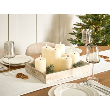 Zestaw 6 świec LED NOISETTE 10/16 cm Złamana biel