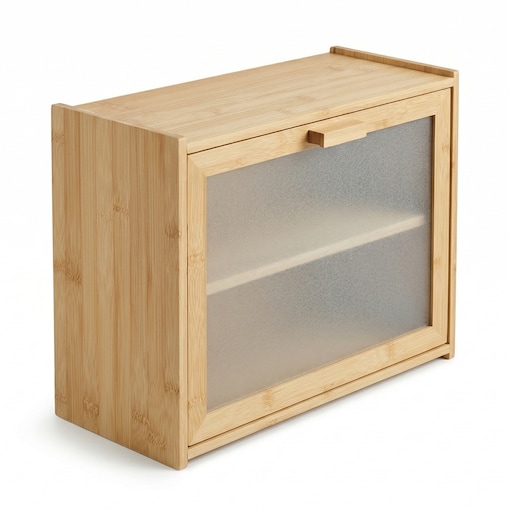 Bambusowy chlebak piętrowy DOPPIO, 17 x 40 x 31 cm, dwie półki