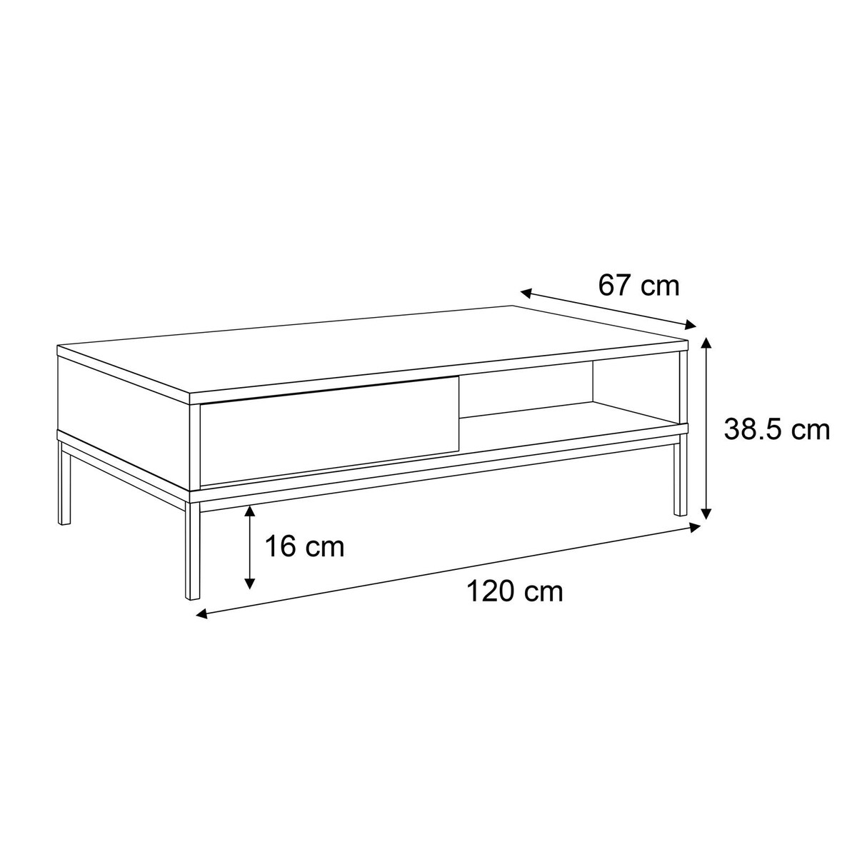 Stolik kawowy LIAM z szufladą