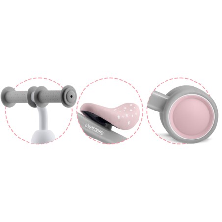 Rowerek biegowy trójkołowy jeździk dla dzieci lekki Ricokids szaro-różowy