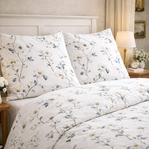 Pościel bawełniana 160x200 cm Magnolia Biała