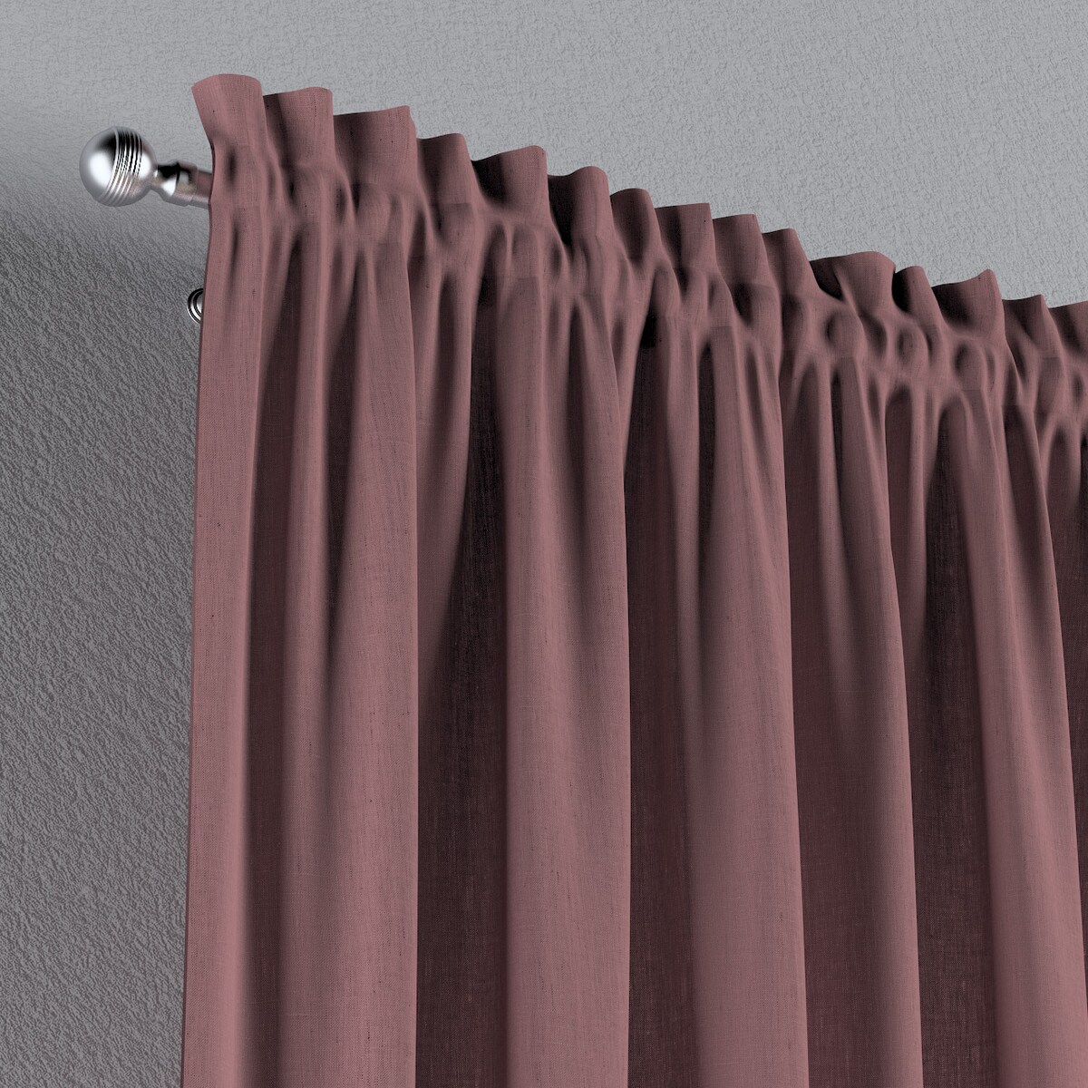 Zasłona na kanale z grzywką 1 szt. 130x245 zgaszony róż