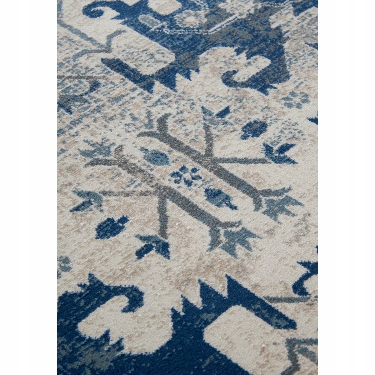 Dywan tradycyjny do salonu 120x170cm,klasyczny wzór niebiesko kremowy