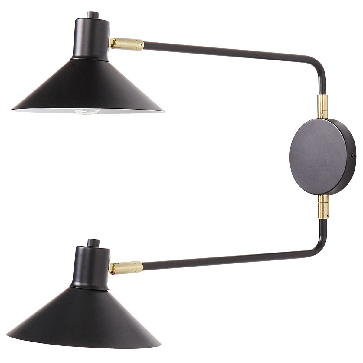 Lampa ścienna KADASSA Czarny Metal Regulowana