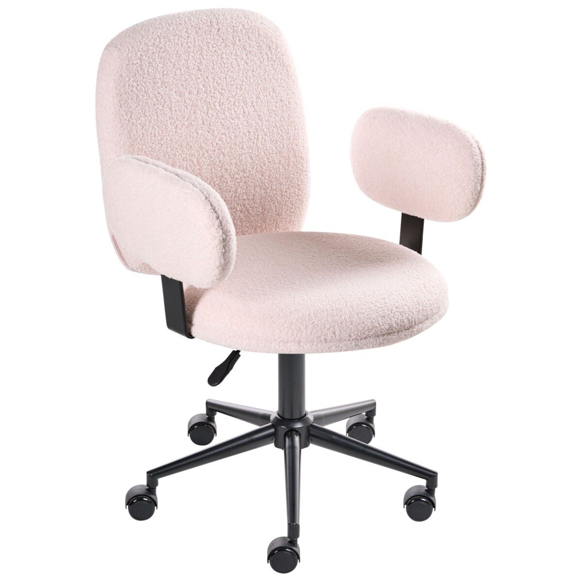 Krzesło obrotowe MORAGA Boucle Pastelowy róż