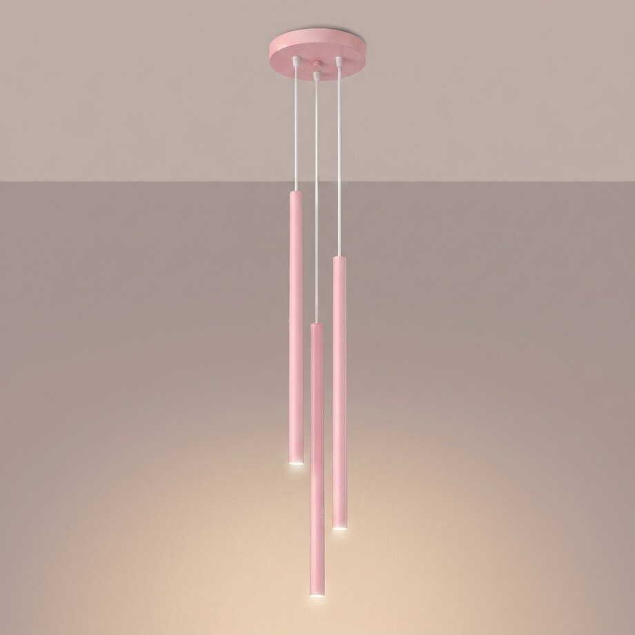 Lampa wisząca PASTELO 3P różowa