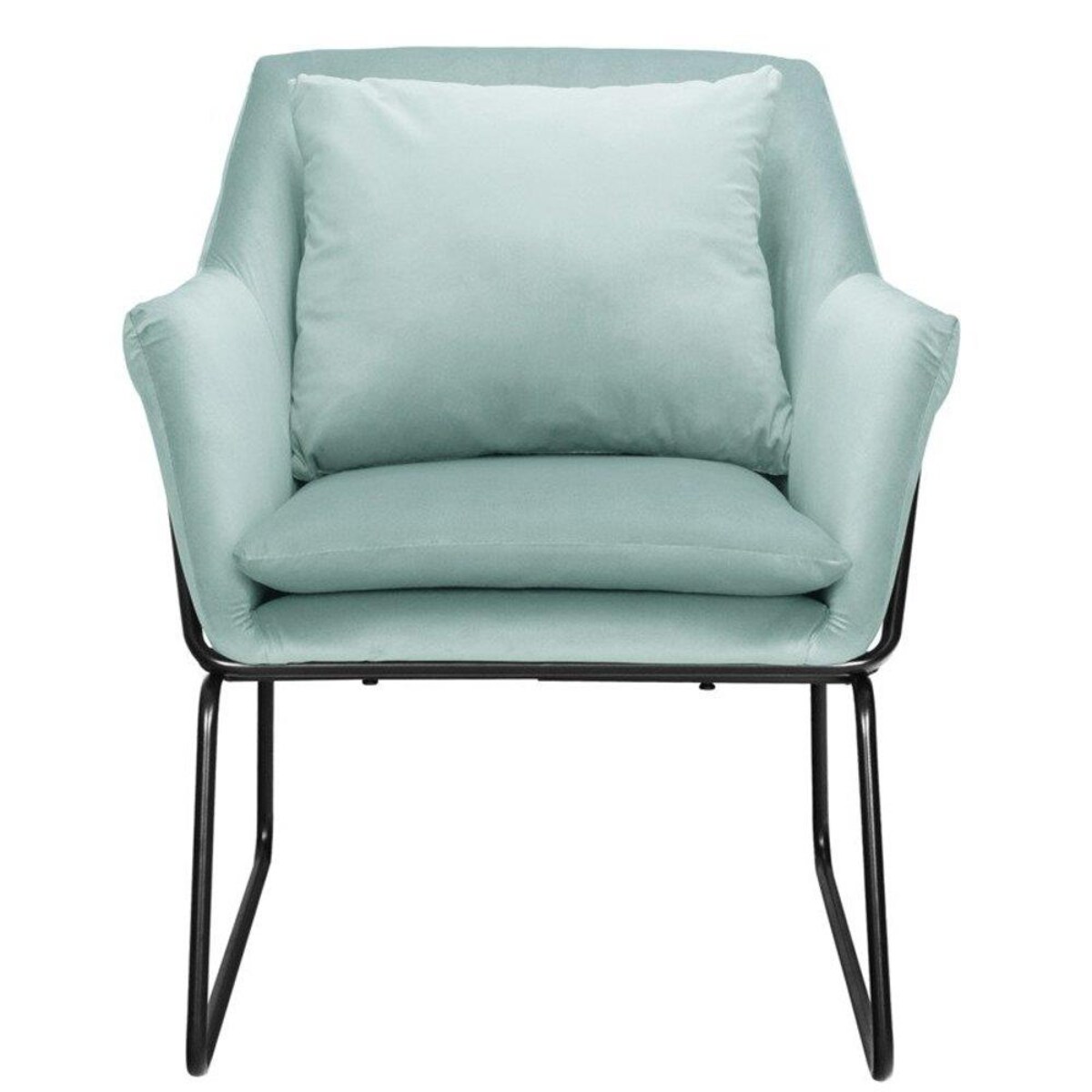 Fotel welur Fluence ST-25073-M Moos Home na stelażu metalowym miętowy