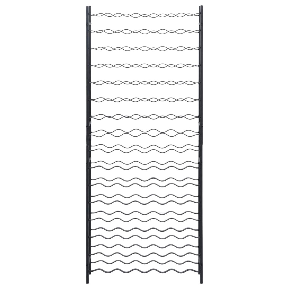vidaXL Stojak na 96 butelek, czarny, żelazny