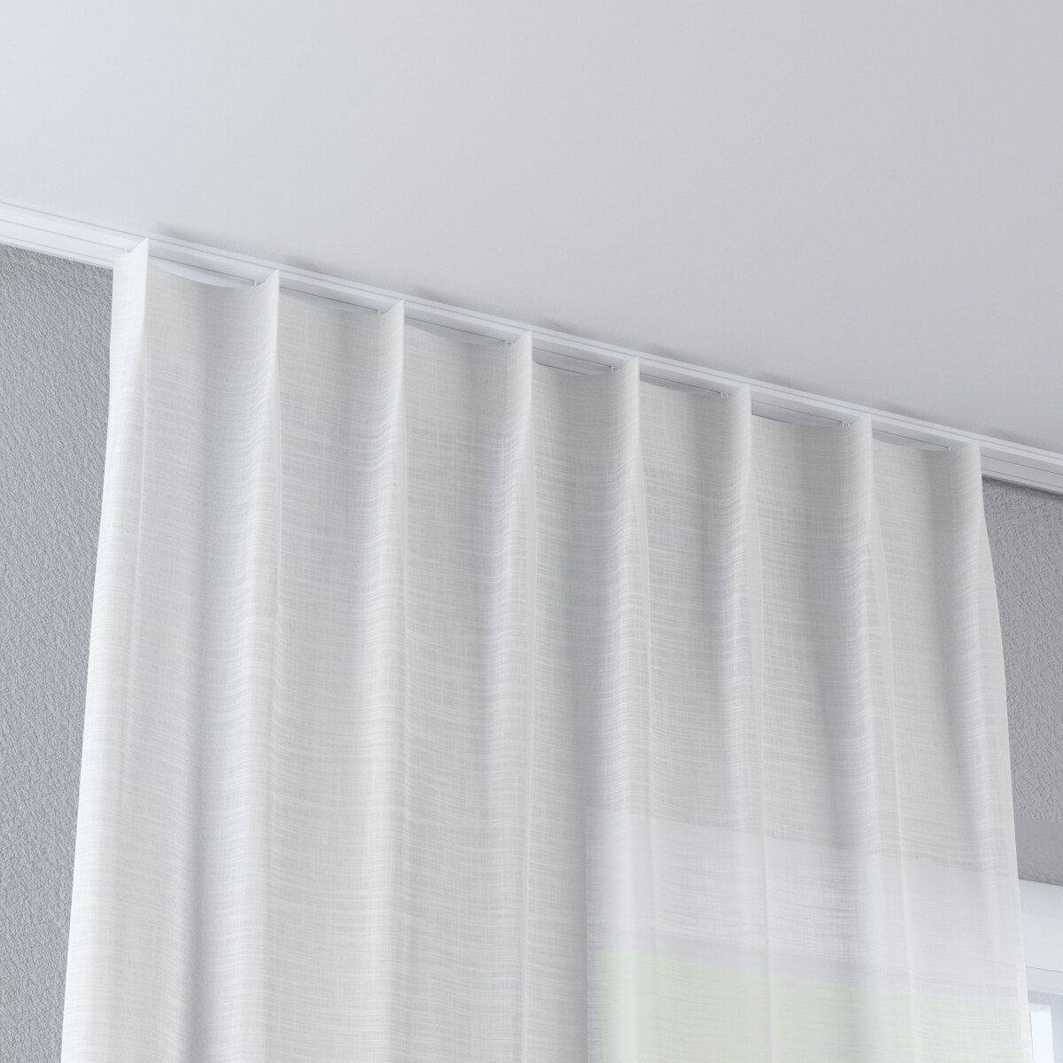 Zasłona na haczykach flex pojedynczych 130x260 prześwitujący ecru