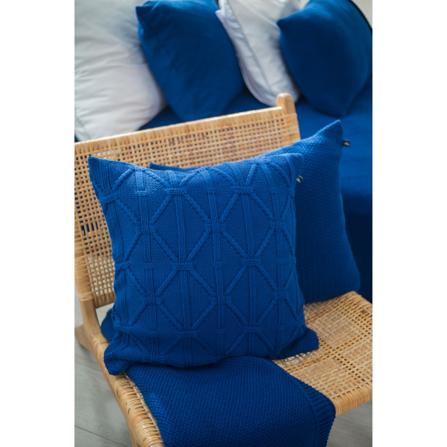 Poszewka rustykalna podłużna granatowa, 40 x 60 cm, La Manta
