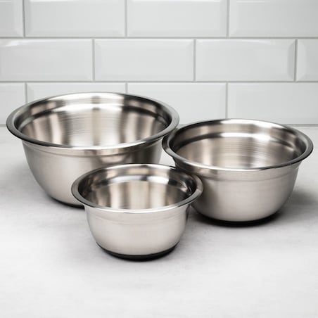 Zestaw 3 misek stalowych z podstawą silikonową miski kuchenne KLAUSBERG