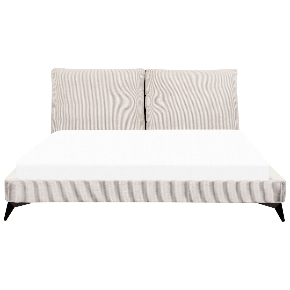 Łóżko sztruksowe 180 x 200 cm jasnobeżowe MELLE