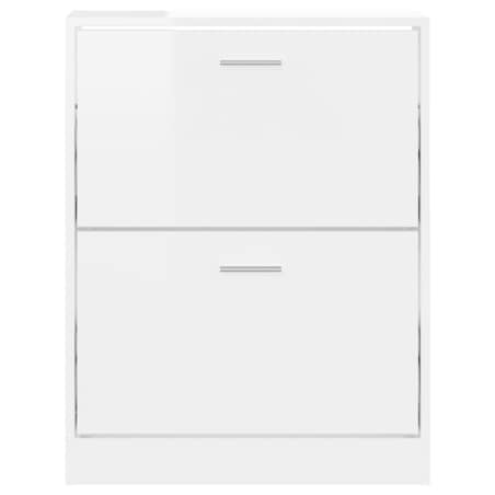 vidaXL Szafka na buty, wysoki połysk, biała, 59x17x81 cm