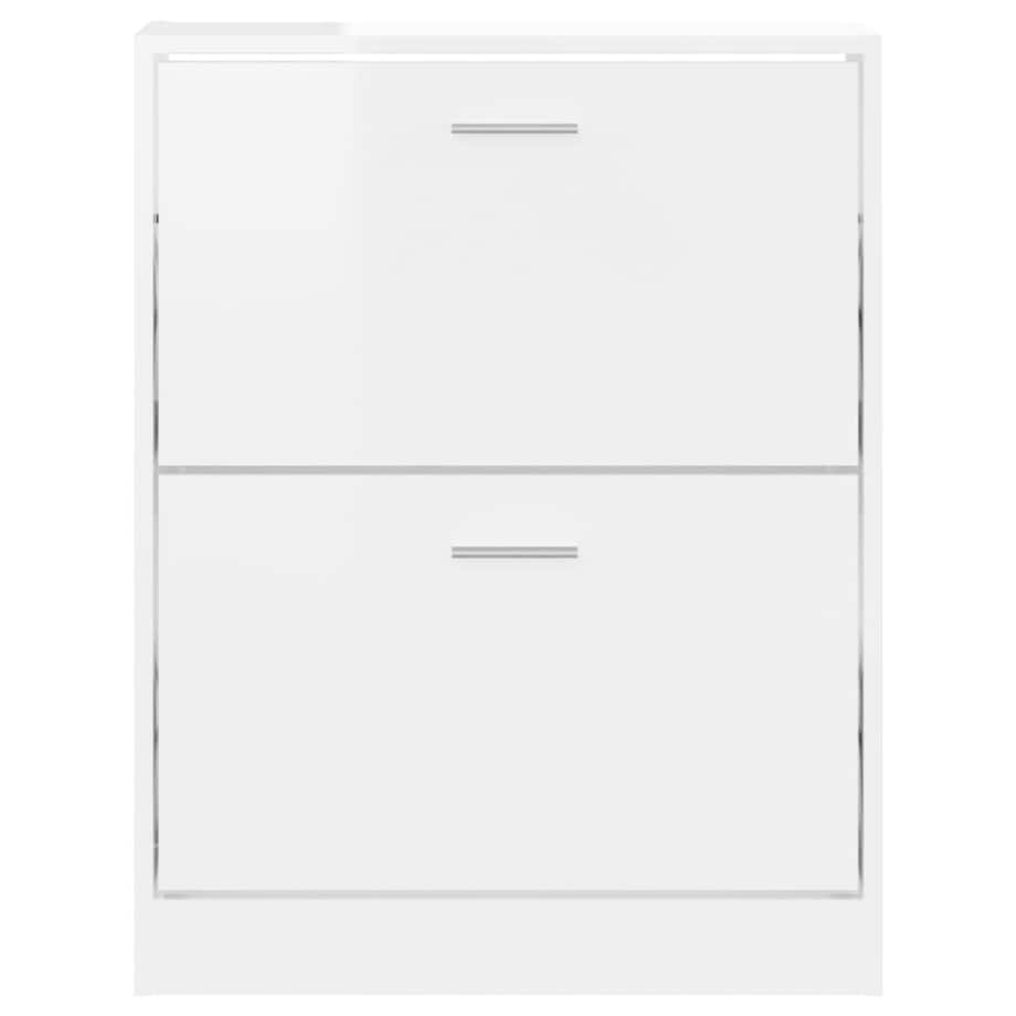 vidaXL Szafka na buty, wysoki połysk, biała, 59x17x81 cm