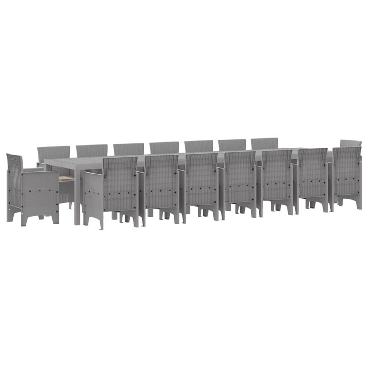 vidaXL Zestaw do jadalni w ogrodzie 17 pcs Jasnoszary Rattan Polt