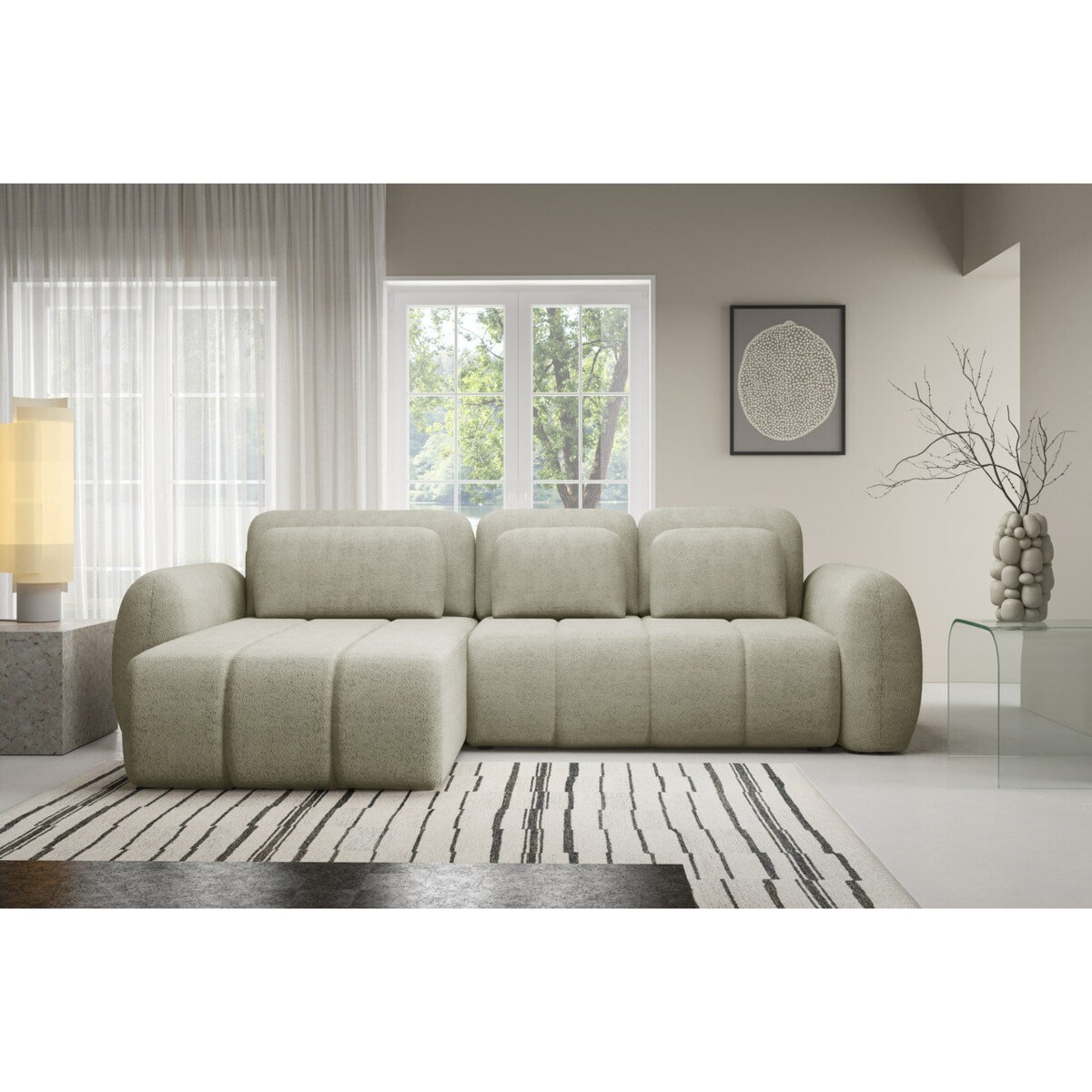 Narożnik CONTII L premium z funkcją spania Kolor: Quelle 03