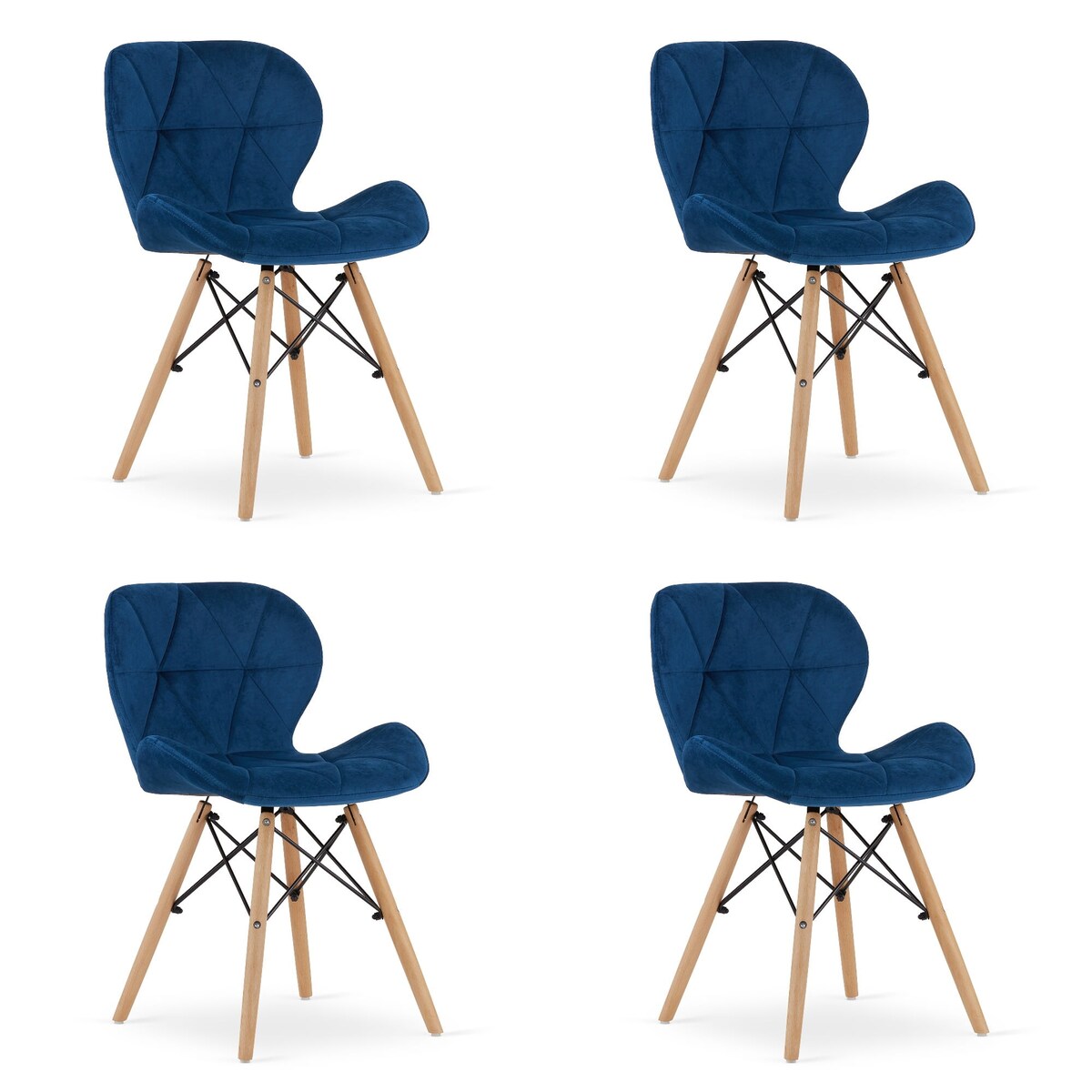 Krzesło Do Jadalni Kuchni Salonu Lago Aksamit - Granatowe X 4