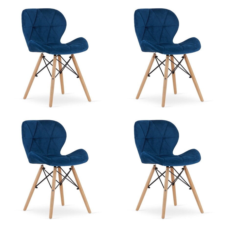 Krzesło Do Jadalni Kuchni Salonu Lago Aksamit - Granatowe X 4