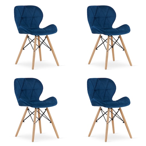 Krzesło Do Jadalni Kuchni Salonu Lago Aksamit - Granatowe X 4