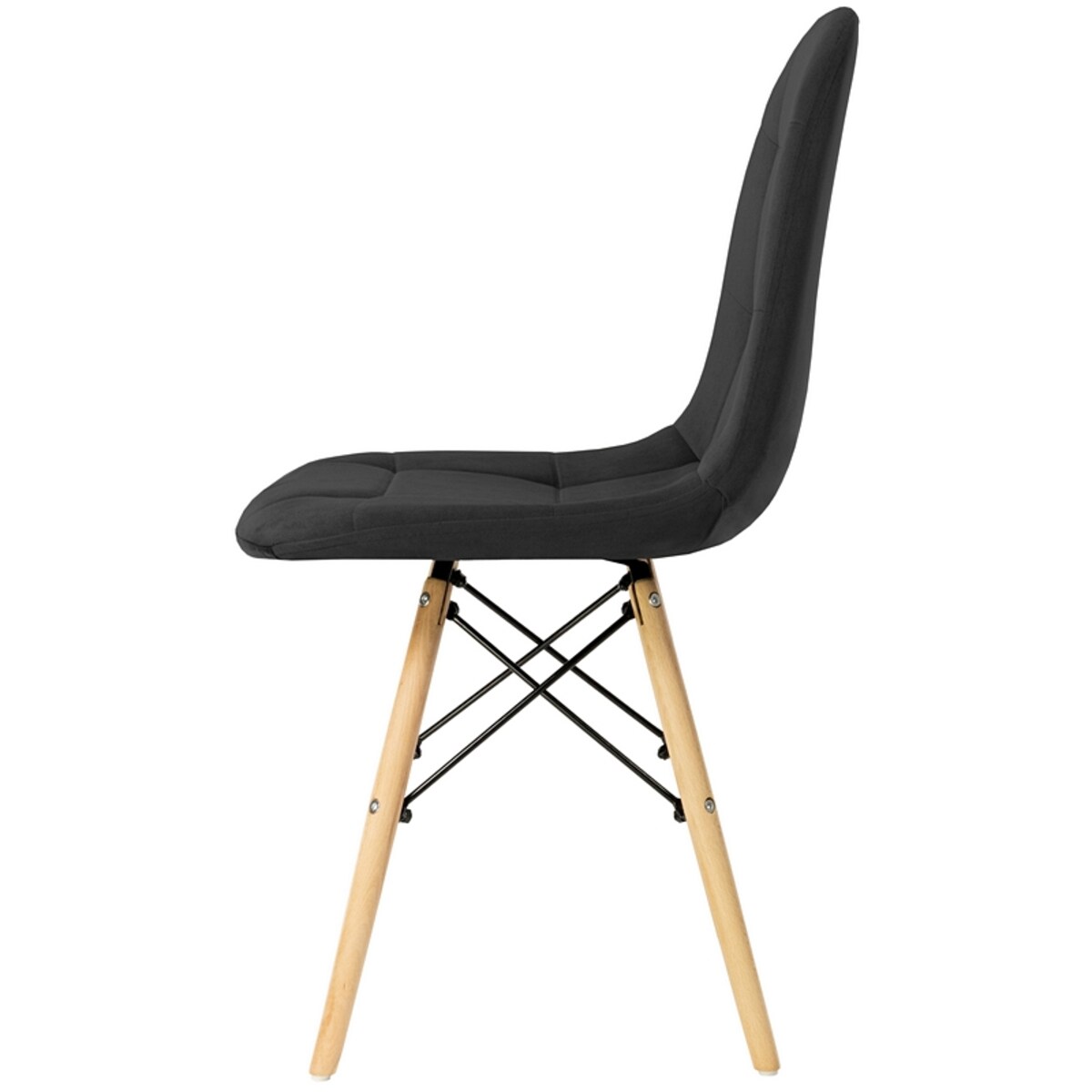 Krzesło tapicerowane skandynawskie nowoczesne welurowe czarne