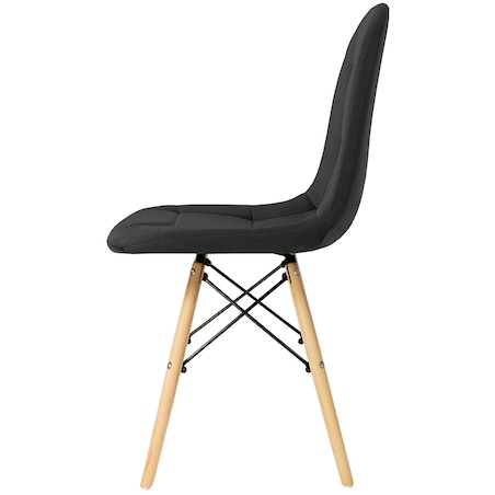 Krzesło tapicerowane skandynawskie nowoczesne welurowe czarne