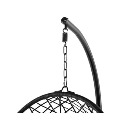 Fotel wiszący ze stojakiem z technorattanu czarny ALATRI