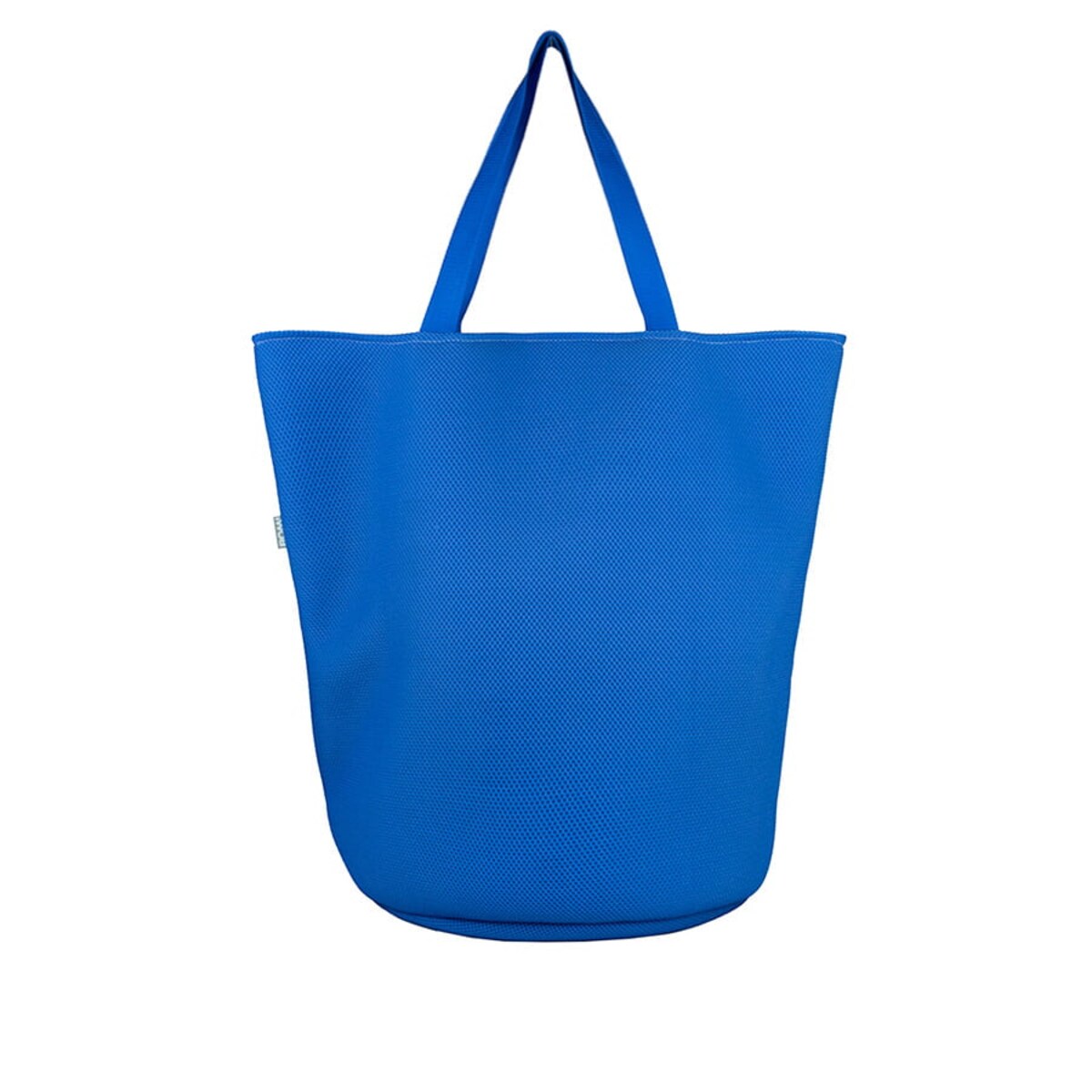 Torba na zakupy z okrągłym spodem, 58x48 jasnoniebieska środek srebrny