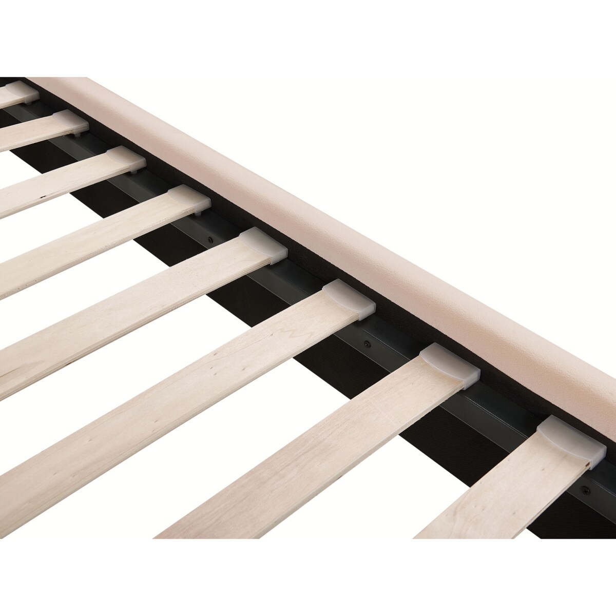 Łóżko welurowe 140 x 200 cm z portem USB beżowe MIRIBEL