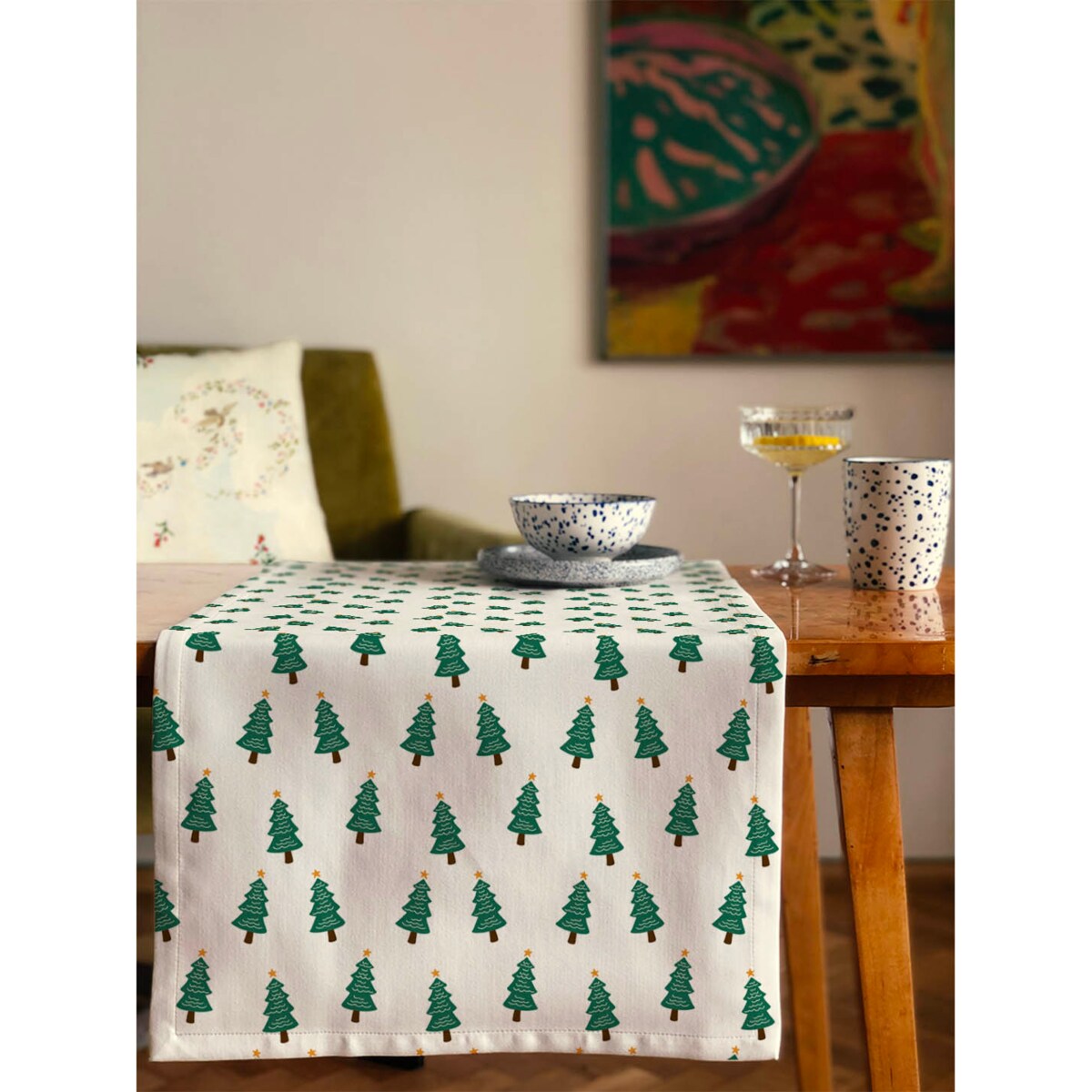 Bieżnik świąteczny - Choinki - 40x180