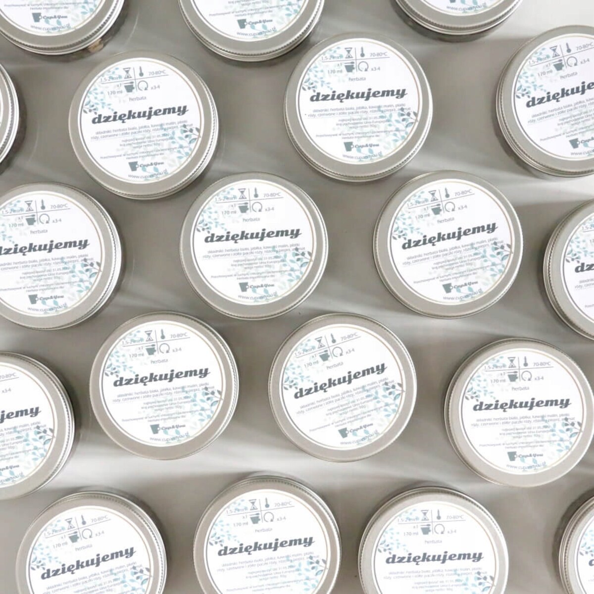 Podziękowanie herbata biała 10g na ŚLUB WESELE KOMUNIĘ prezent upominek