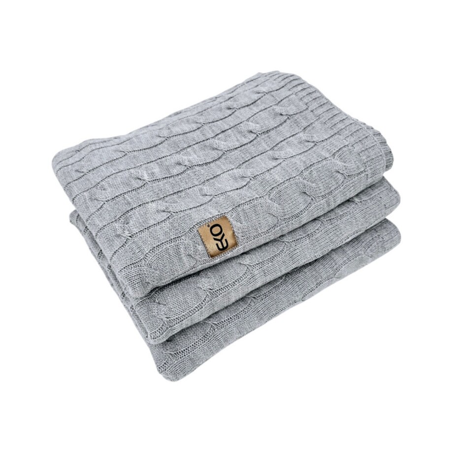 Koc dzianinowy kaszmir 200x220 cm – VERONA200 POPIEL