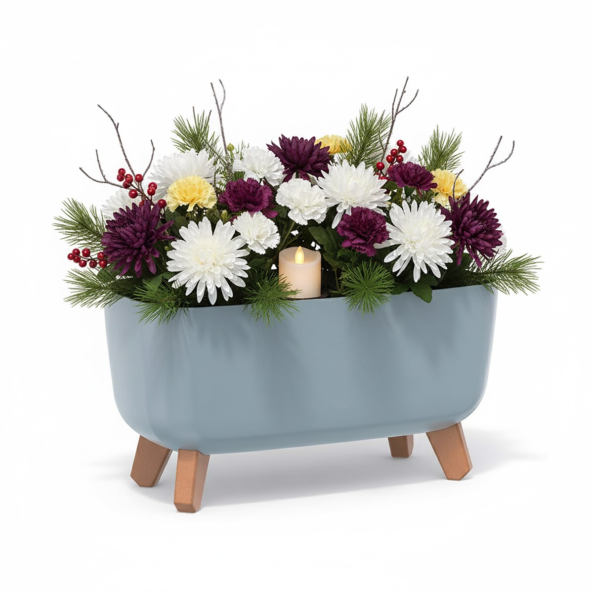 Donica Na Cmentarz Skrzynka Korytko Doniczka Na Wszystkich Świętych Gracia Case 39 Cm Szara