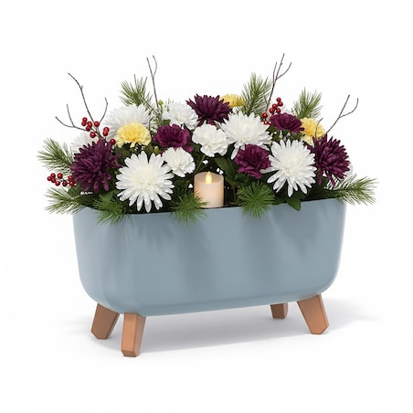 Donica Na Cmentarz Skrzynka Korytko Doniczka Na Wszystkich Świętych Gracia Case 39 Cm Szara