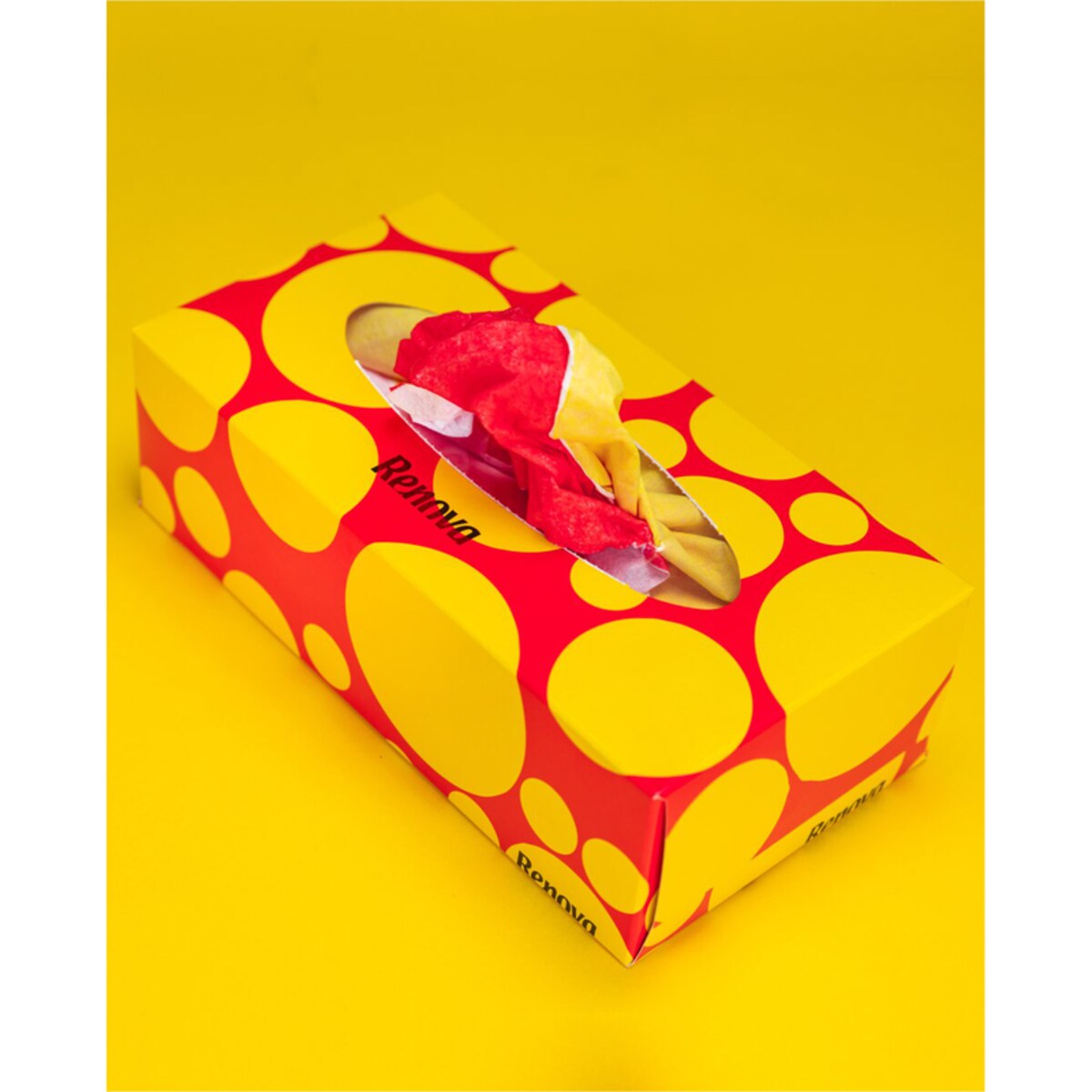 Wyciągane chusteczki higieniczne Renova czerwono-żółte 80szt