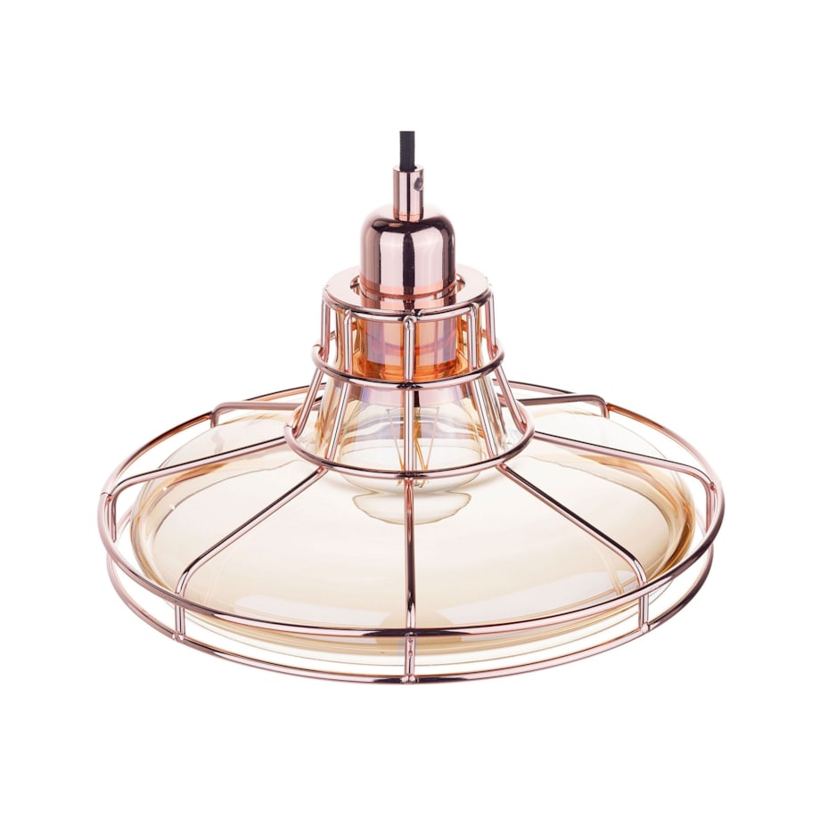 Lampa wisząca szklana miedziana TORRE
