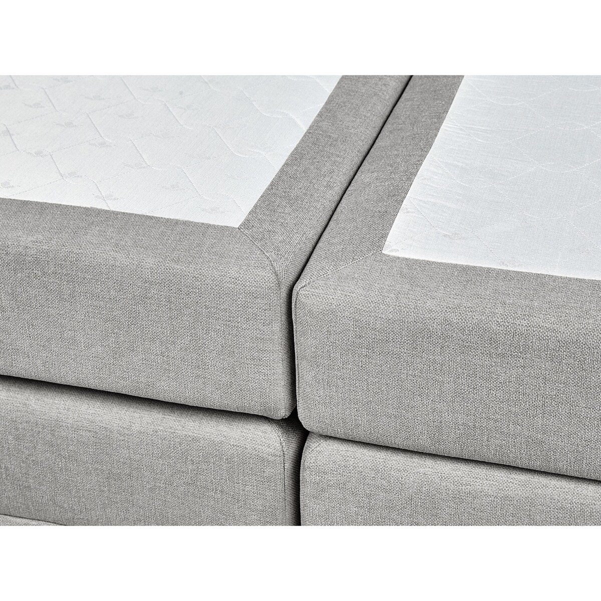 Łóżko kontynentalne z pojemnikami 160 x 200 cm jasnoszare ARISTOCRAT