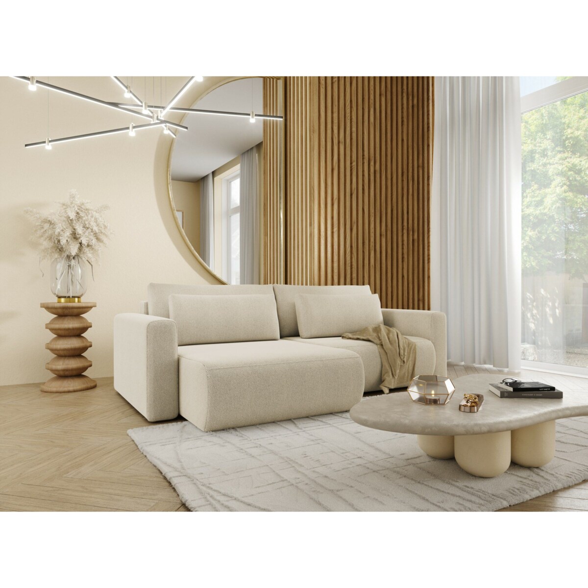 Narożnik WELLY z funkcją spania tkanina hydrofobowa Curio 09