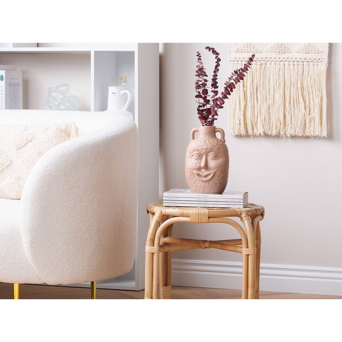 Wazon na kwiaty ceramiczny 26 cm beżowy VERIA