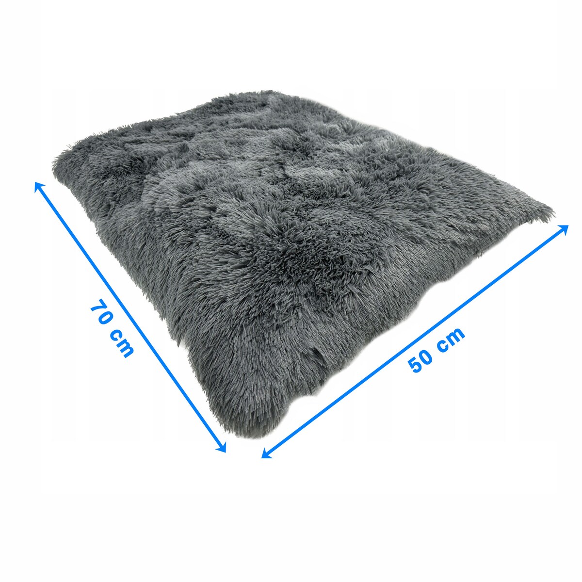 Legowisko Dla Psa Poduszka Posłanie Wytrzymałe 70X50 Cm Shaggy Szare