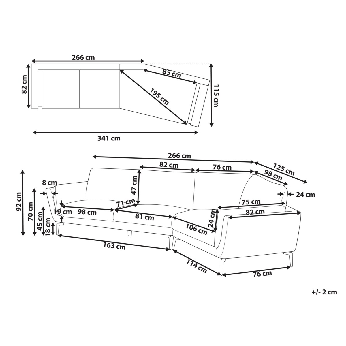 Sofa 3-osobowa boucle biała KANSSELI
