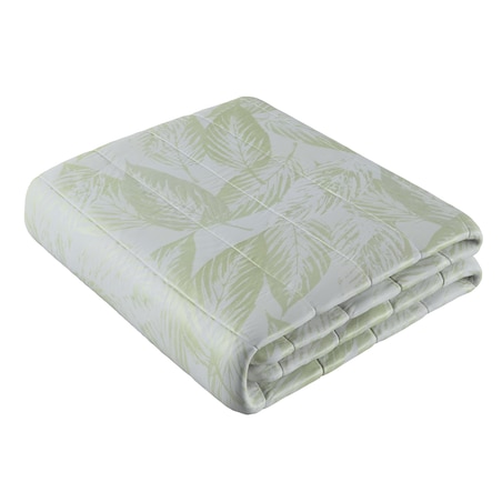 Narzuta pikowana w pasy 130x210 zielone liście