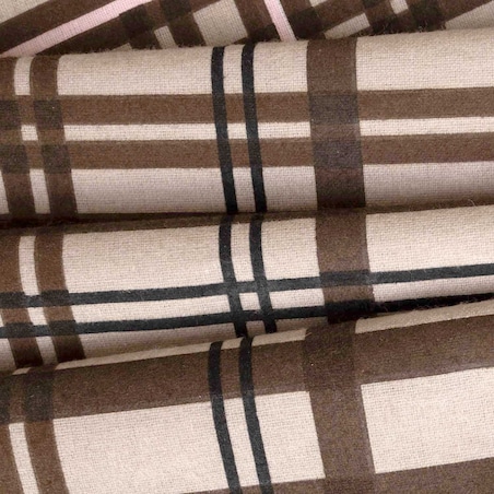 Poszewka flanelowa 40x40 Manhattan Brown, brązowa w kratę, Flanelove, Darymex