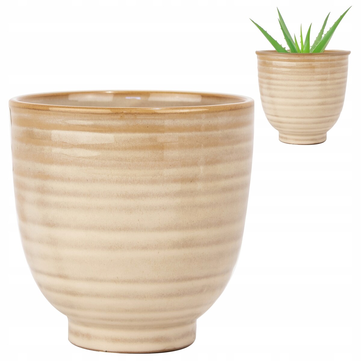 DONICZKA DO STORCZYKA BEŻOWA 12cm skandynawska osłonka na parapet kwiaty