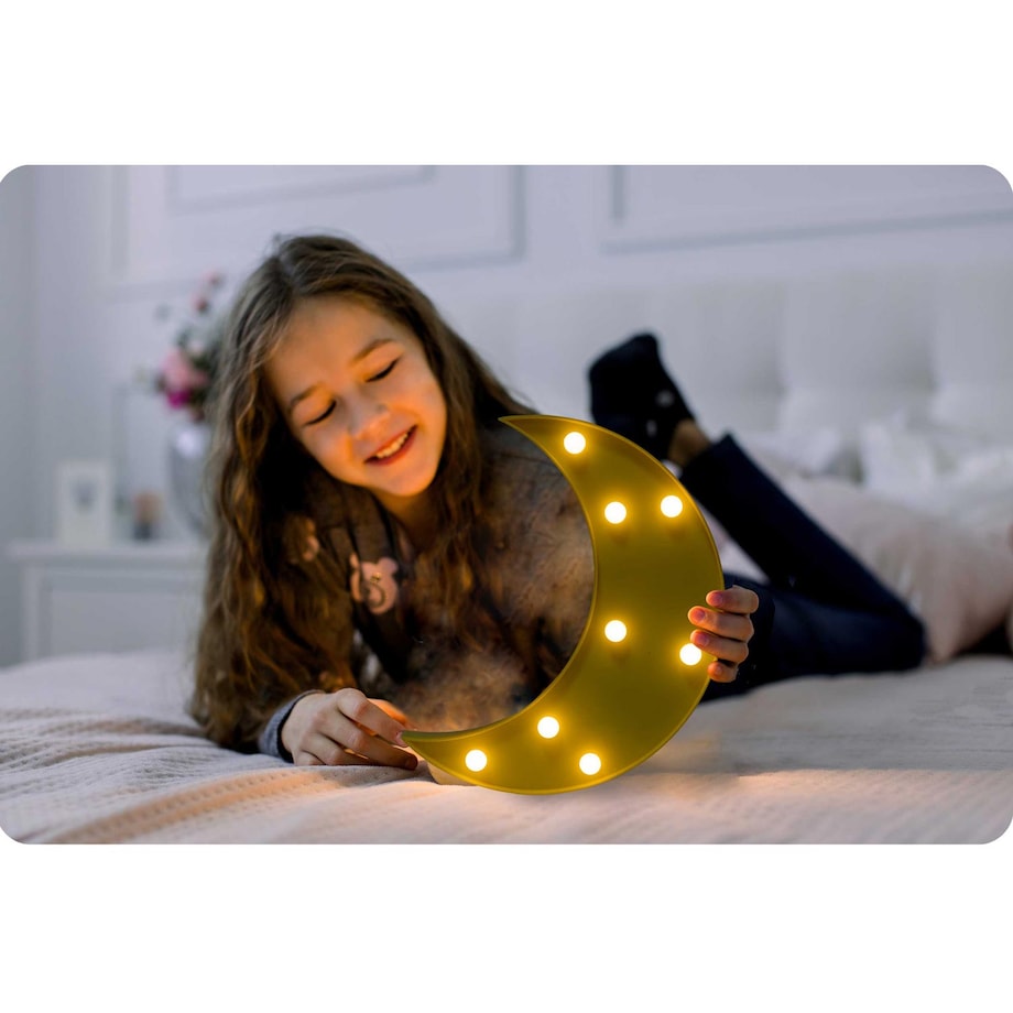 Lampka nocna LED Nukido dla dzieci dekoracyjna ścienna księżyc 740920