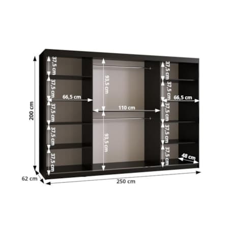 Szafa przesuwna Garderoba RAMIRO 2 250 gł. 62 biały