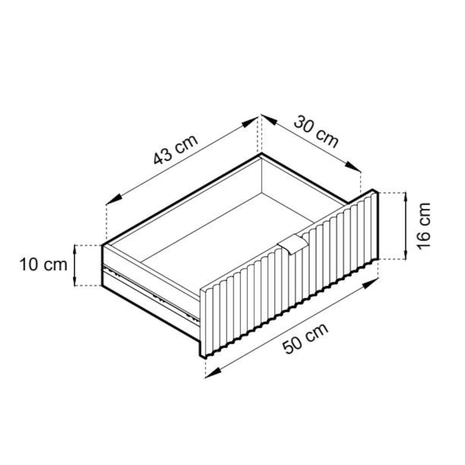 Szafka RTV Delicious ryflowana szara