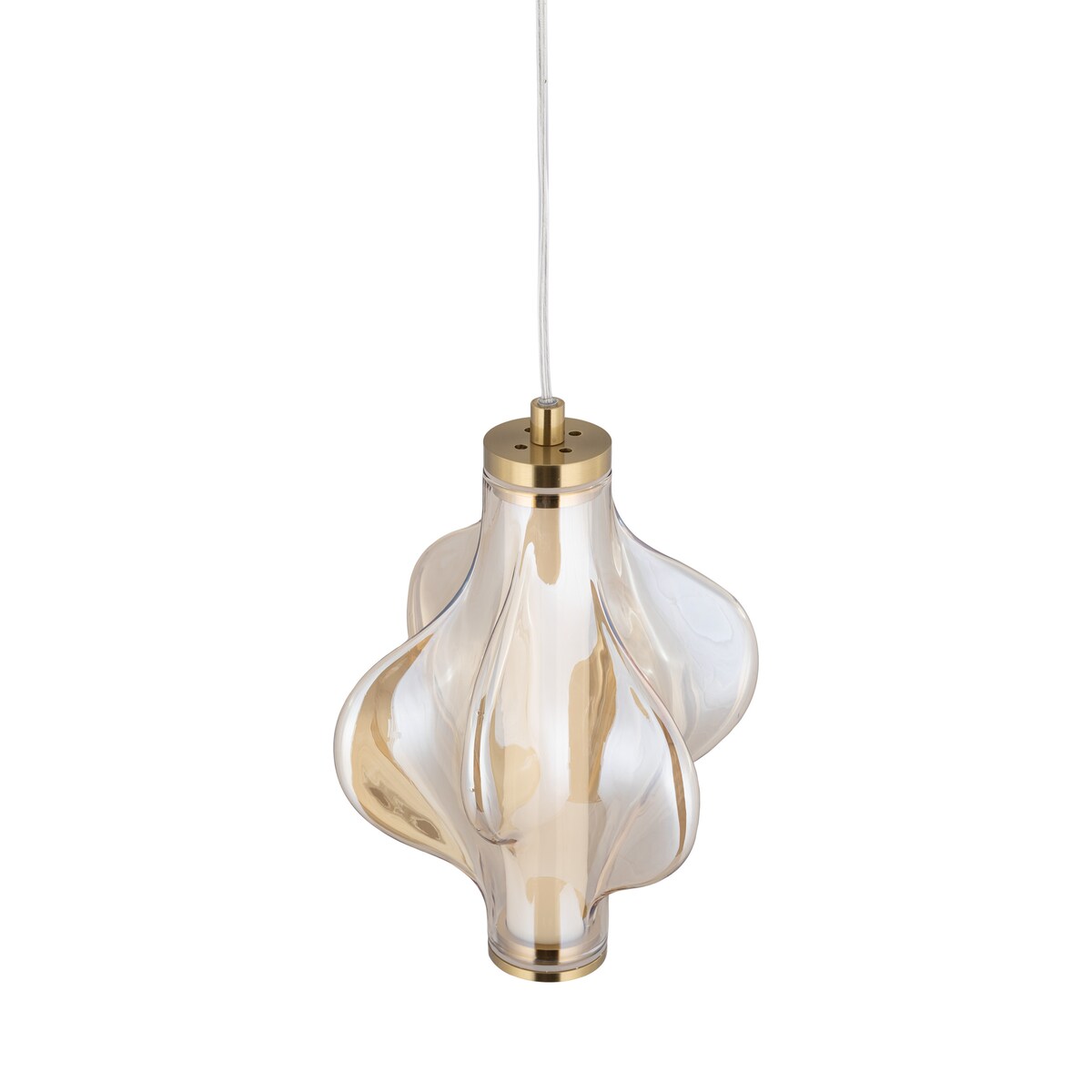 Lampa wisząca LED 8W ELVA Brass bursztynowa TK Lighting – regulowana, ciepłe światło 3000K, 1032 lm