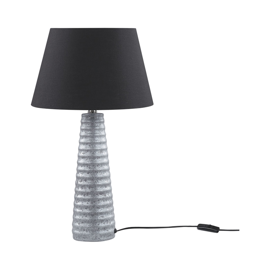Lampa stołowa ceramiczna srebrna VILNIA