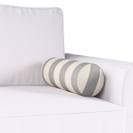 Poduszka wałek prosty, biało-szare pionowe pasy (5,5cm), Ø16 x 40 cm, Quadro